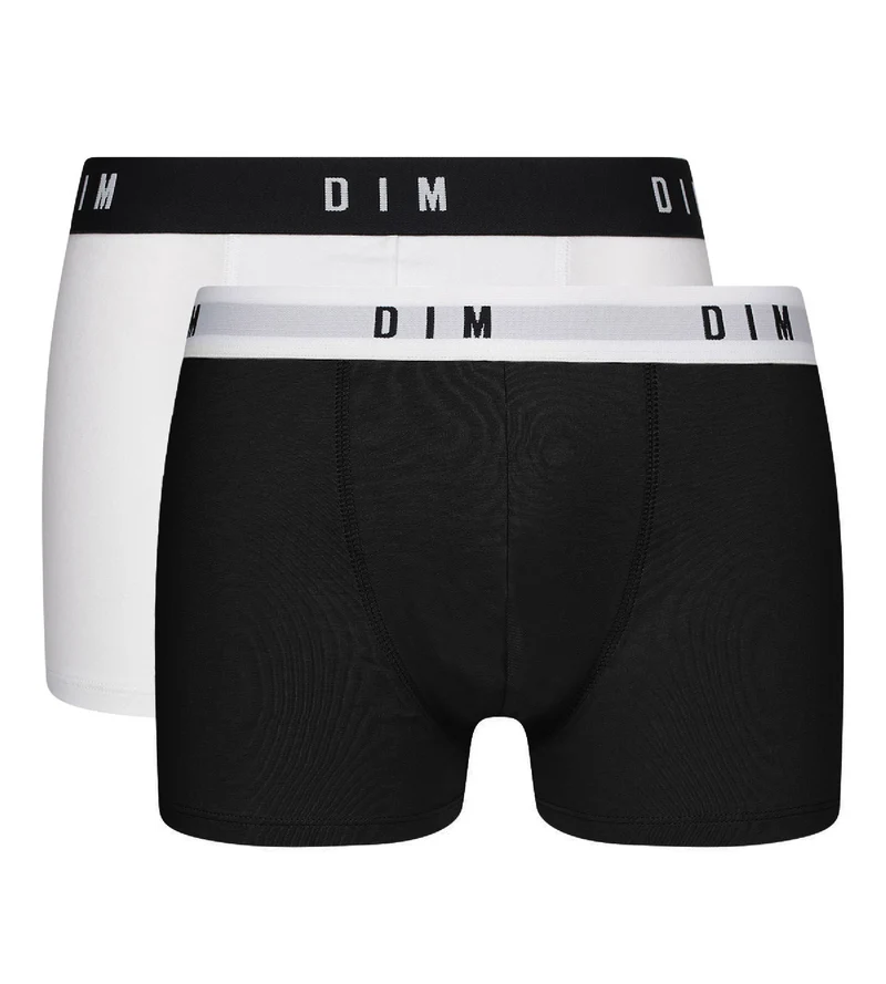 Lot de 2 boxers homme coton stretch ceinture rétro Noir Dim Originals