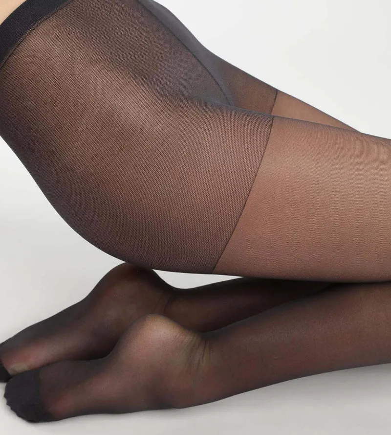 Collant femme transparent voile en Lycra renforcé Noir Ultra Resist