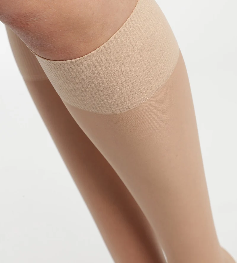 Lot de 2 paires de mi-bas en voile Lycra renforcé Beige Ultra Resist