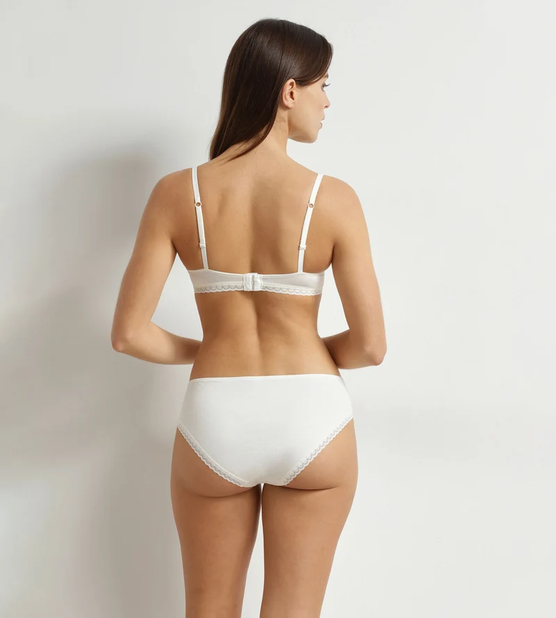 Soutien-gorge triangle sans armature Ivoire Daily Coton