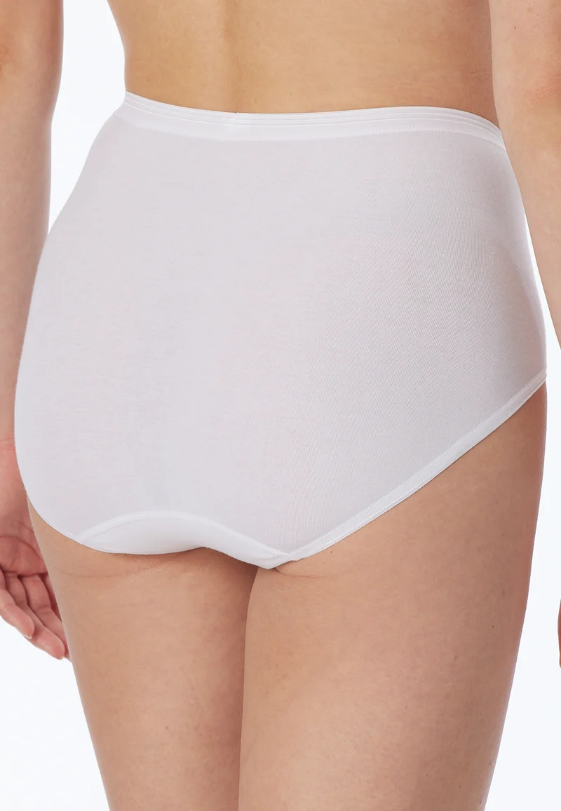 High Waist Slip Feinripp Weiss - Luxury