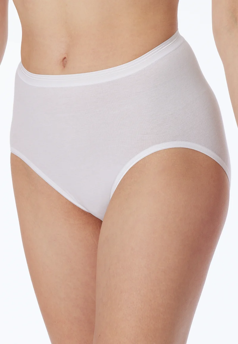 High Waist Slip Feinripp Weiss - Luxury