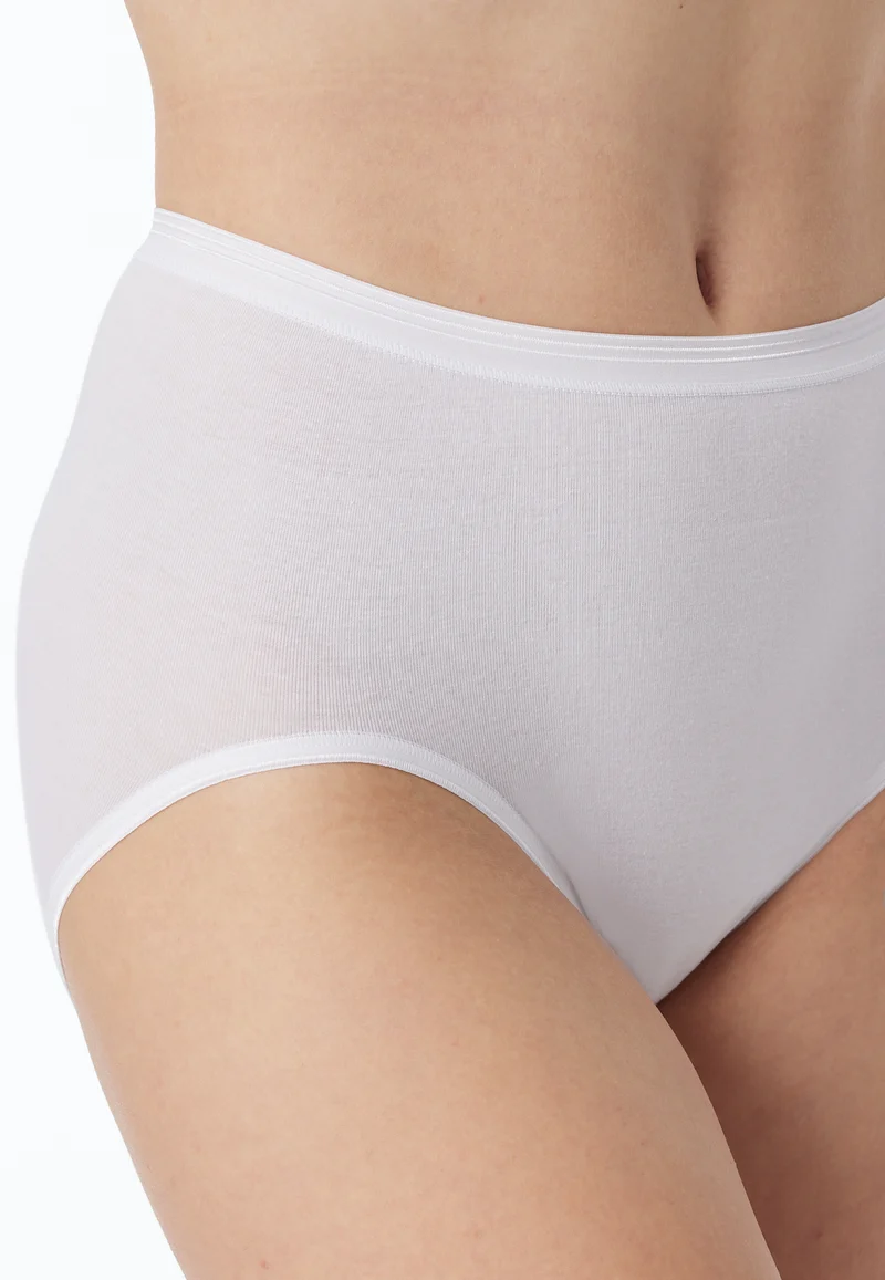 High Waist Slip Feinripp Weiss - Luxury