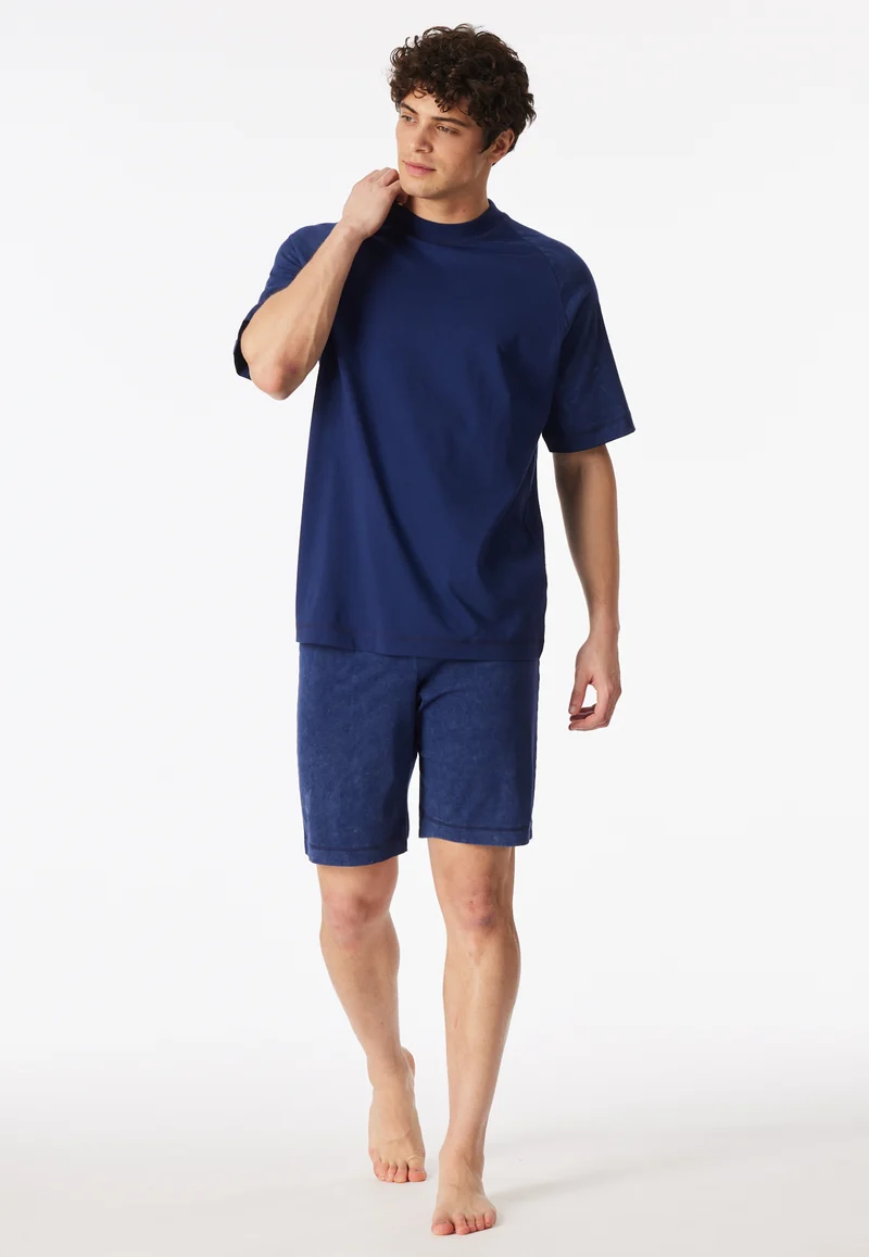 Schlafanzug kurz Blau - Modern Essentials