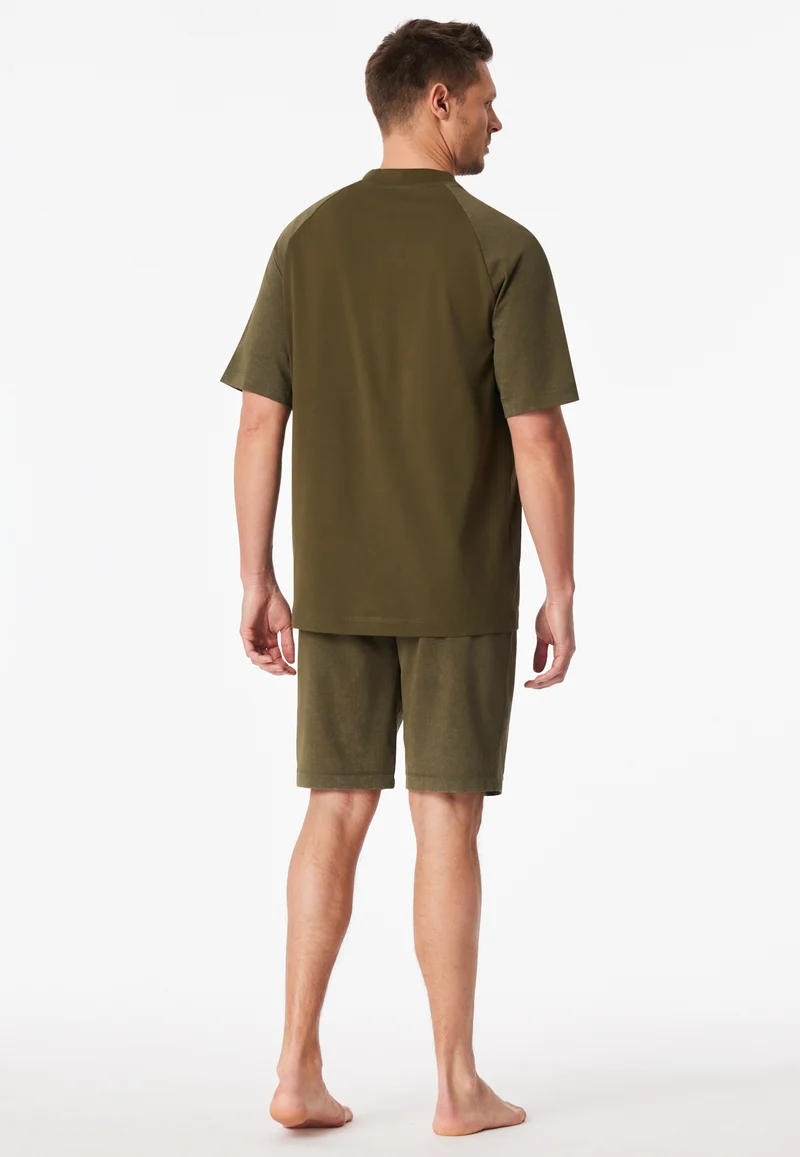 Schlafanzug kurz Oliv - Modern Essentials