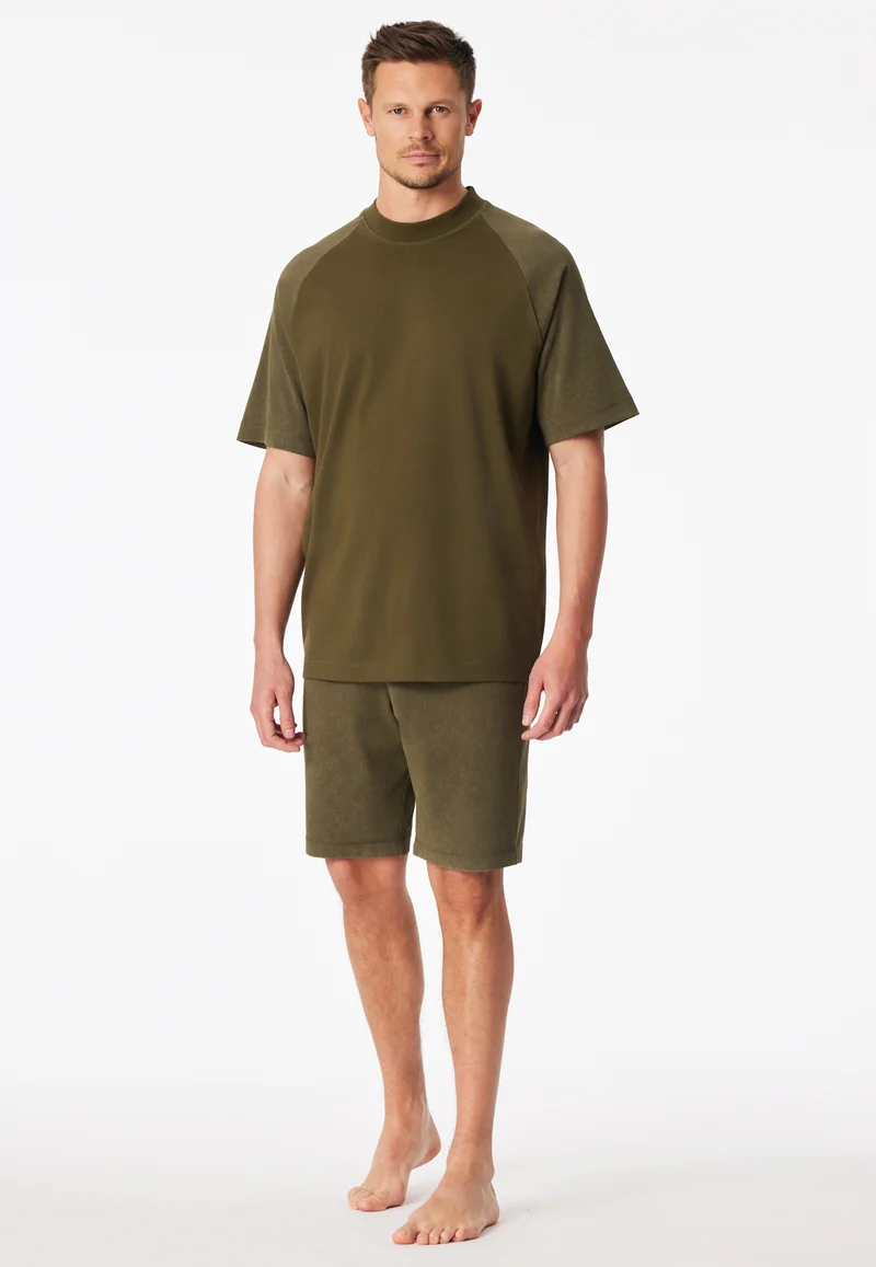 Schlafanzug kurz Oliv - Modern Essentials