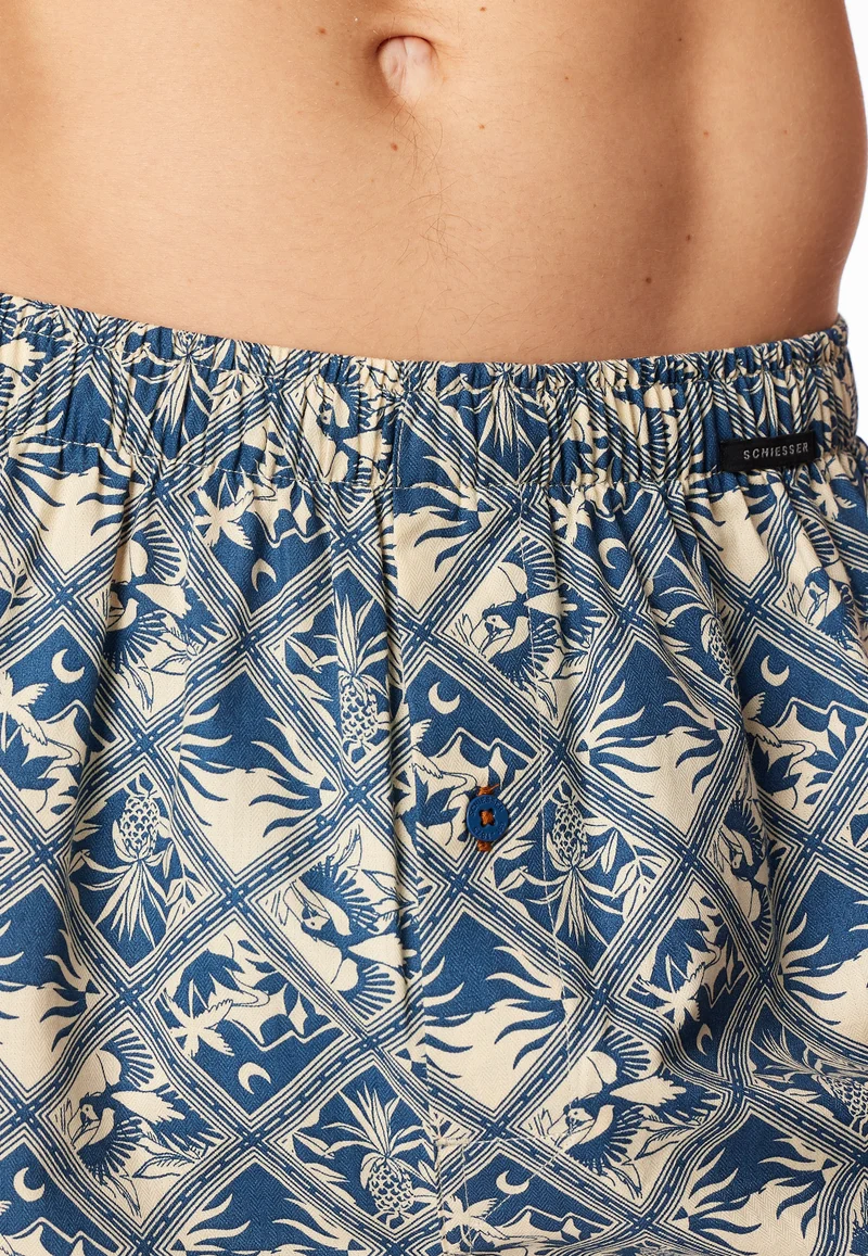 Boxershorts mit Knopfleiste 2er-Pack Dunkelblau kariert - Boxershorts Multipacks