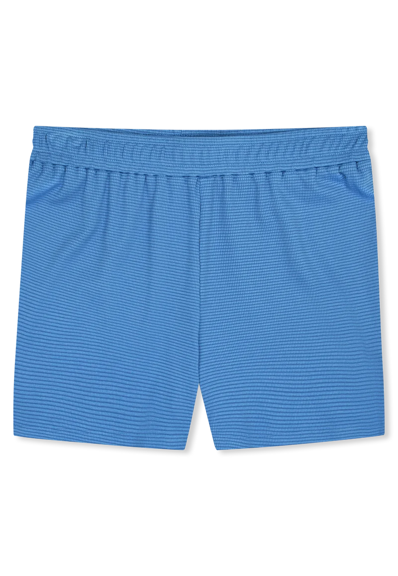 Schlafanzug kurz Feinripp Blau - Casual Feel