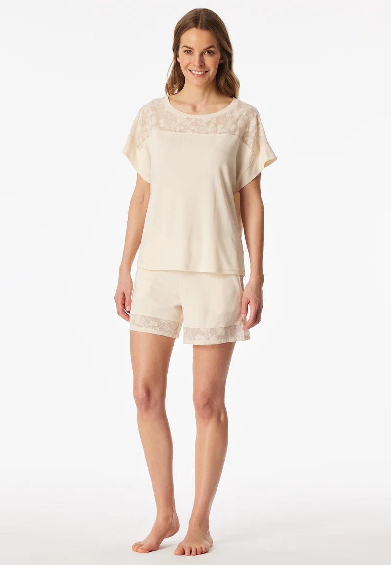 Schlafanzug kurz Soft Beige - Modern Allure