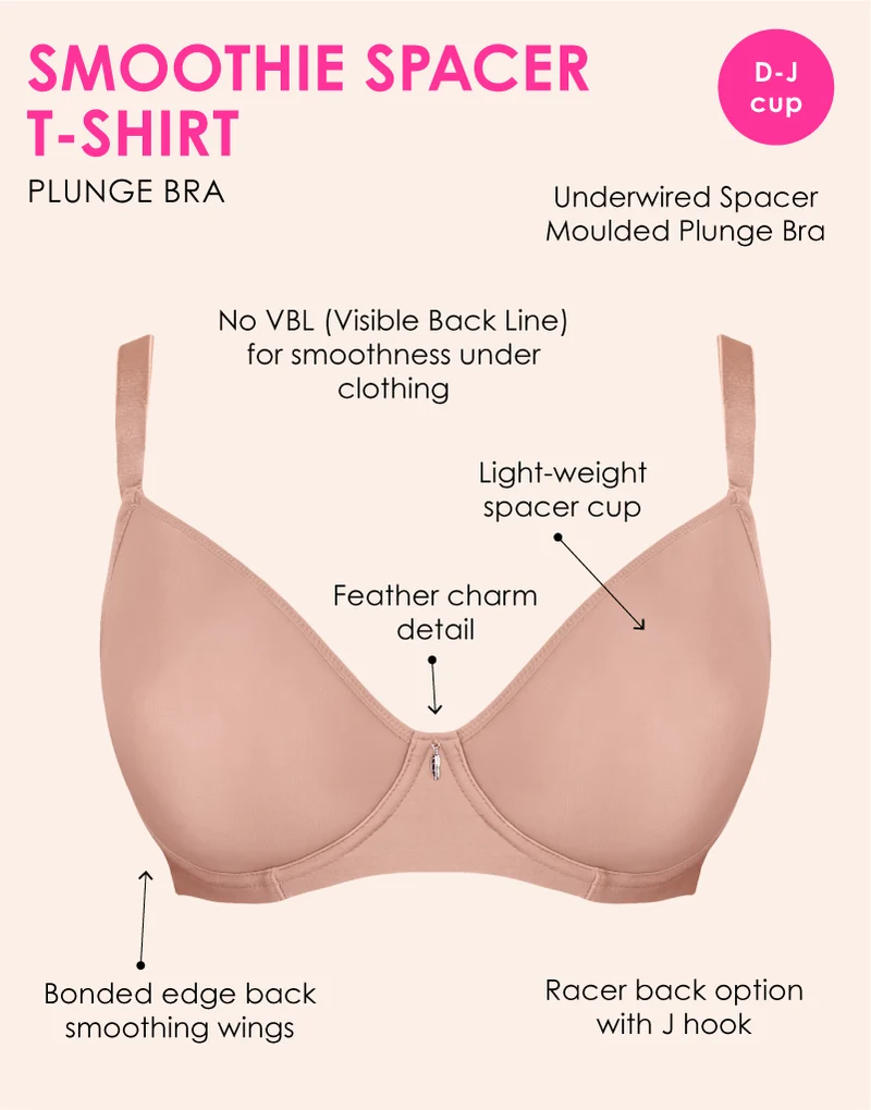 Curvy Kate Smoothie Spacer Moulded T-Shirt Plunge Bra Latte