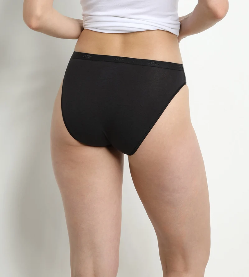 Lot de 3 slips noir/blanc/gris Les Pockets Coton