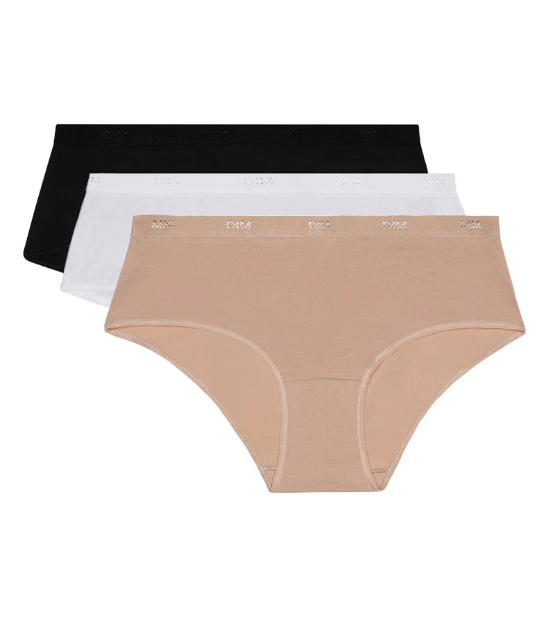 Lot de 3 Boxers blanc/peau/noir Les Pockets Coton