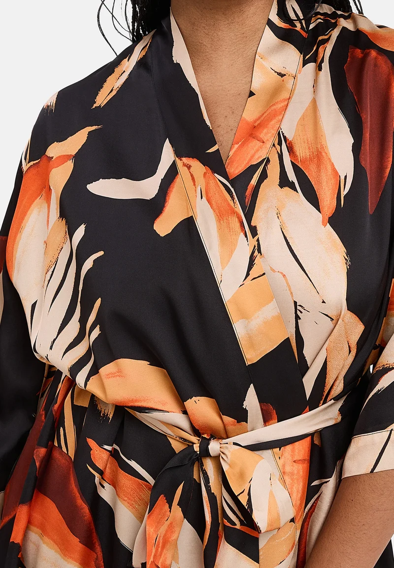 Kimono Pure Chic Feuilles Noir