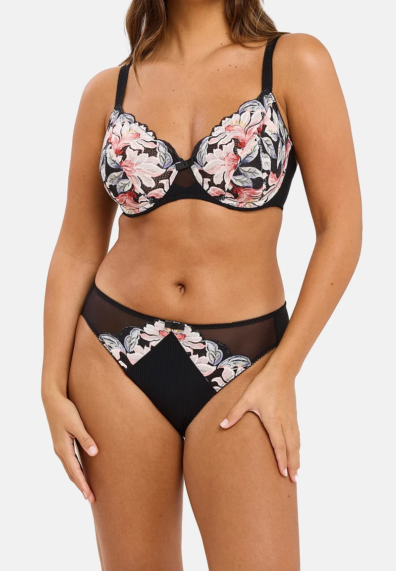Soutien-gorge emboîtant Rosa Fantaisie Aquarelle Florale Noire