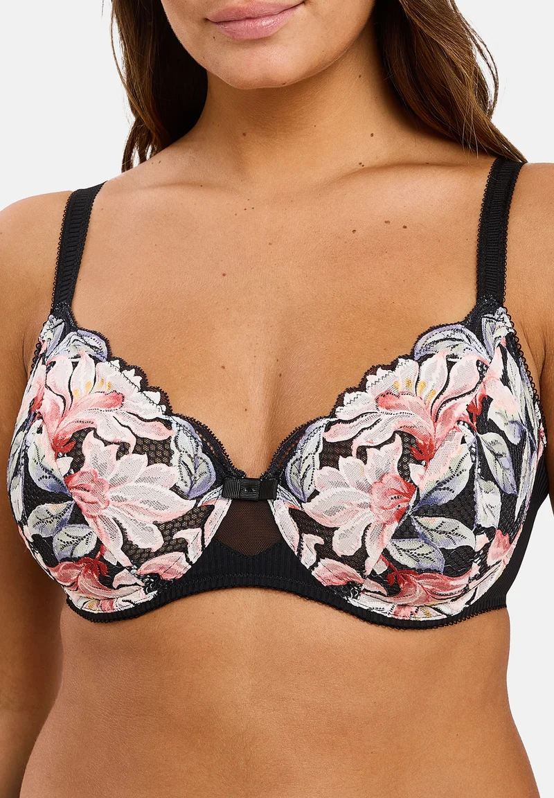 Soutien-gorge emboîtant Rosa Fantaisie Aquarelle Florale Noire