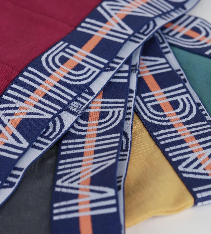 Lot de 4 boxers garçon Bordeaux Jaune Ebene Vert Coton Stretch Kids