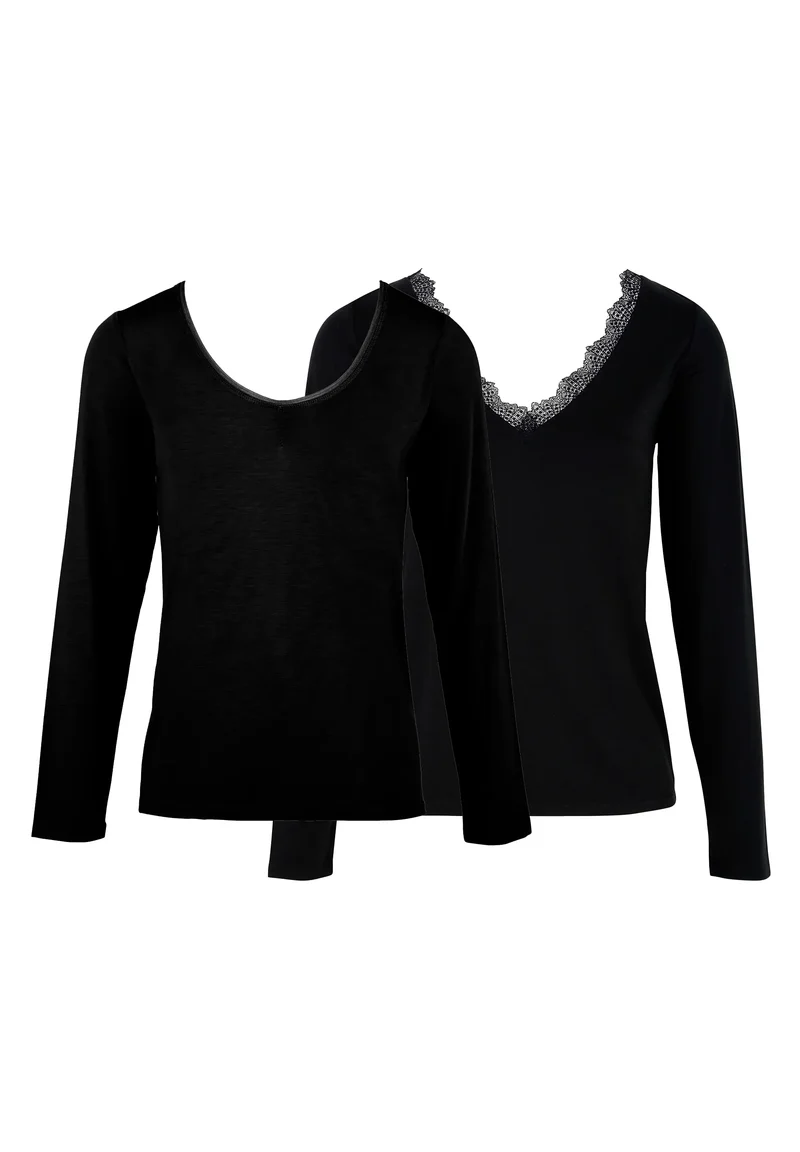 Lot de 2 t-shirt thermiques à manches longues Chill Noir & Warm Noir (Chaleur soft/medium)