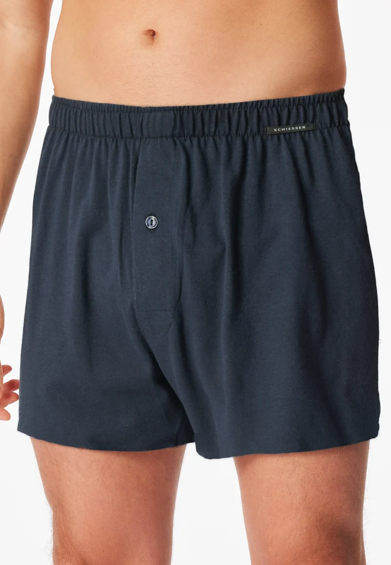 Boxershorts mit Knopfleiste 2er-Pack Blau kariert - Boxershorts Multipacks