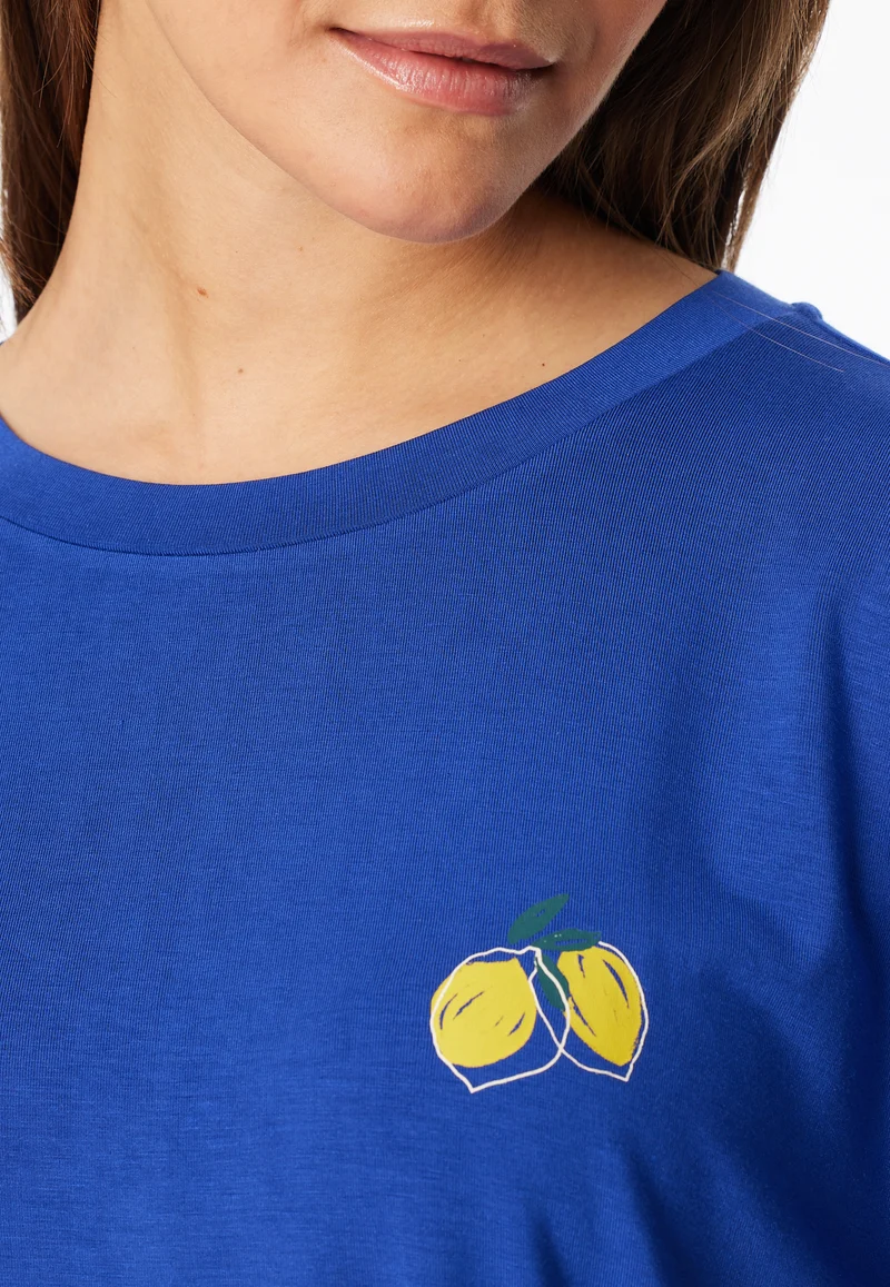 Schlafanzug 3/4-lang Blau/Gelb gemustert - Casual Fashion
