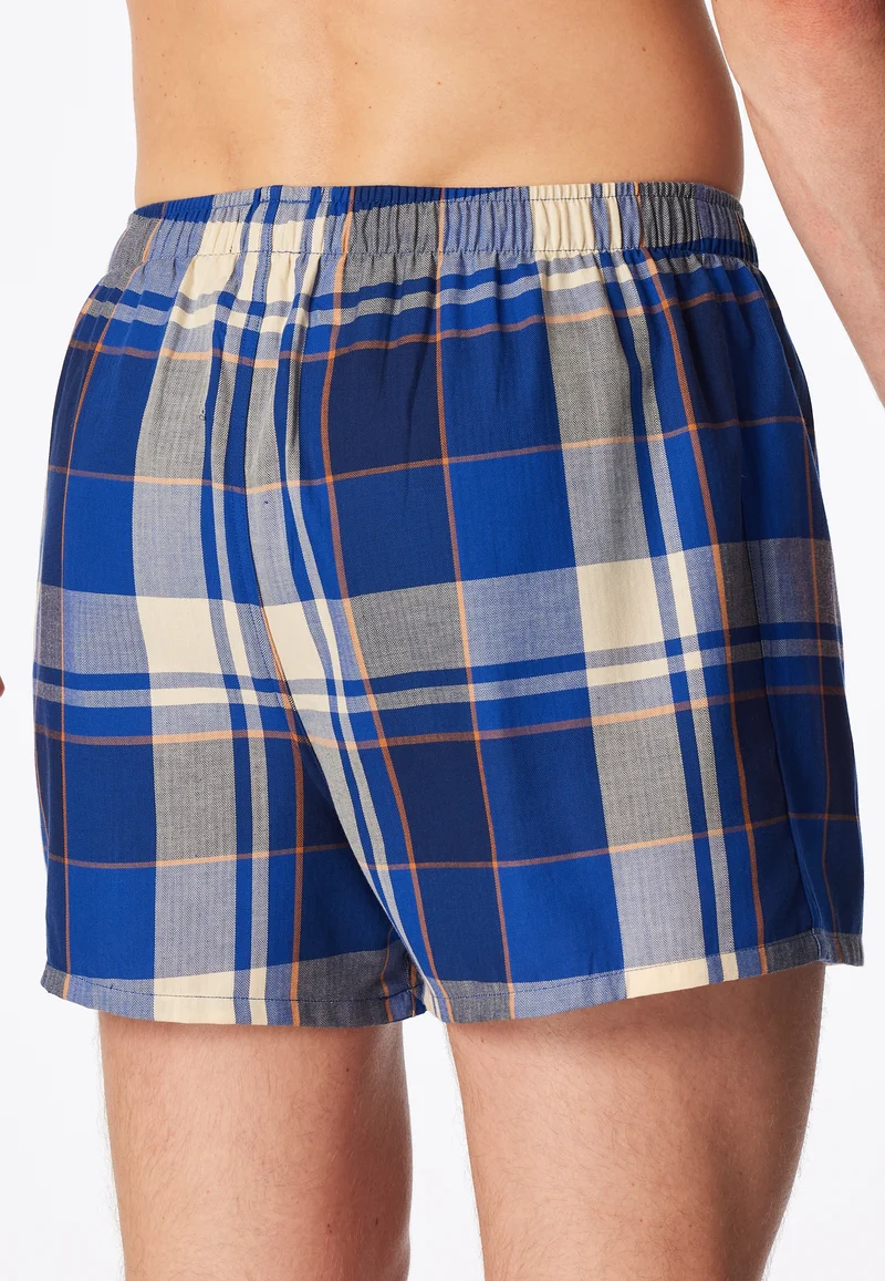 Boxershorts mit Knopfleiste 2er-Pack Blau kariert - Boxershorts Multipacks