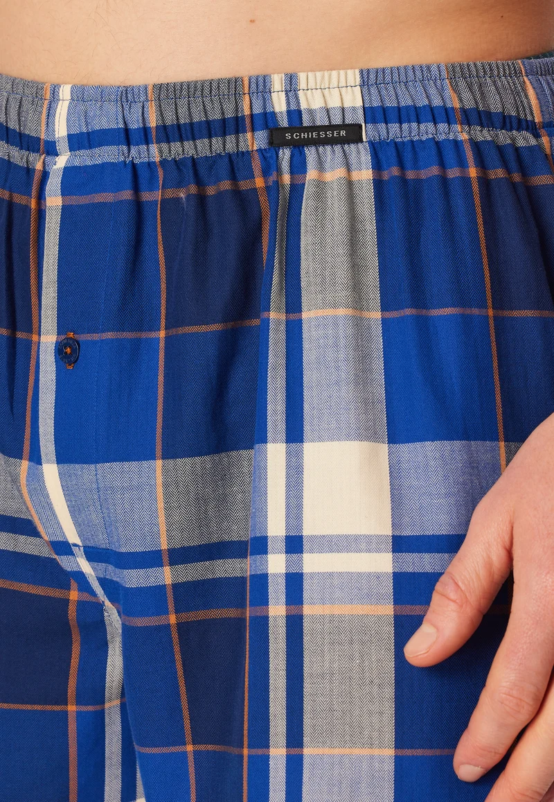 Boxershorts mit Knopfleiste 2er-Pack Blau kariert - Boxershorts Multipacks