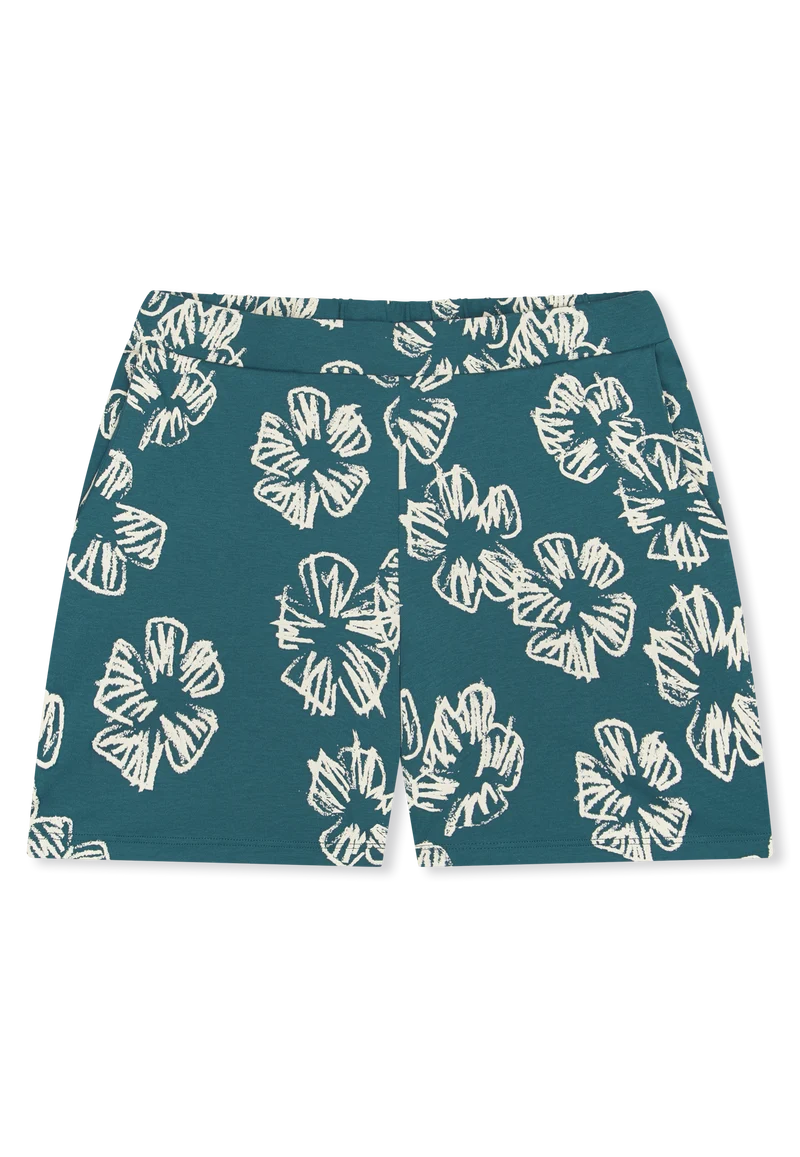 Schlafanzug kurz Petrol gemustert - Modern Nightwear