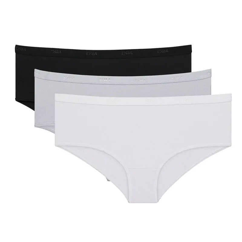 Lot de 3 Boxers noir/blanc/gris Les Pockets Coton