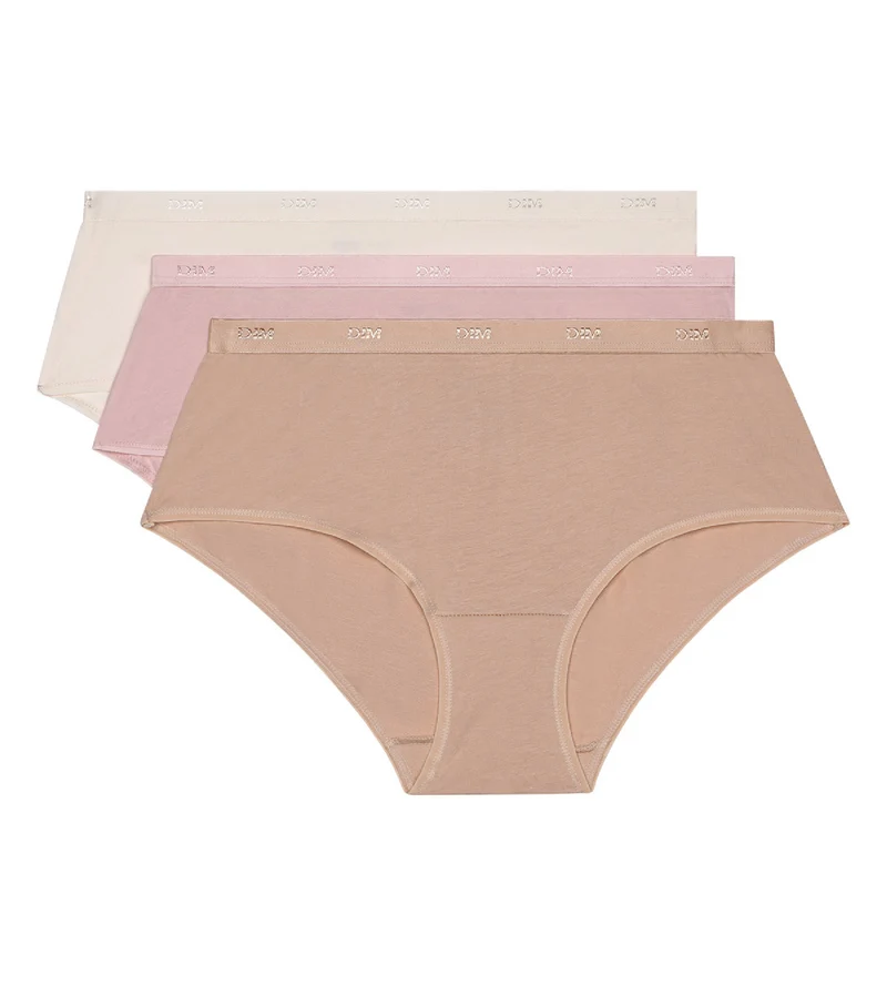 Lot de 3 Boxers peau/rose/nacre Les Pockets Coton