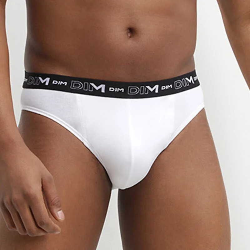 Lot de 3 slips noir, gris et blanc Homme en coton stretch