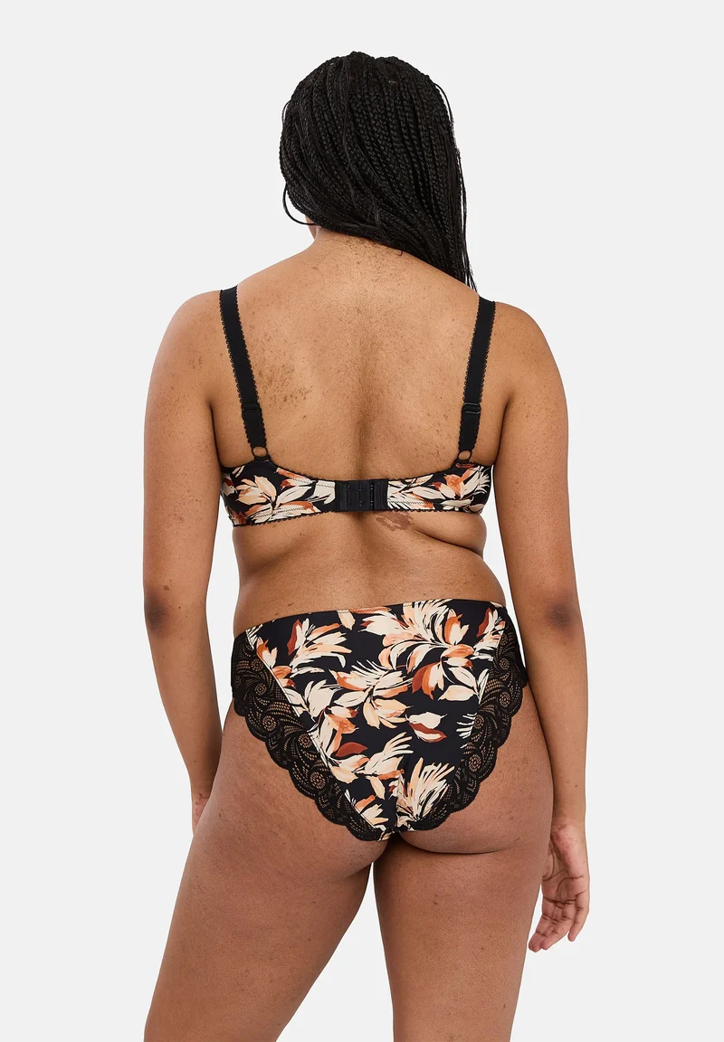 Slip Ariane Fantaisy Imprimé Feuilles & Noir