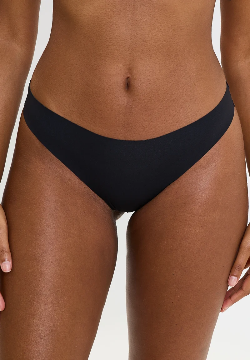 Lot de 3 tangas en microfibre Discrète Noir