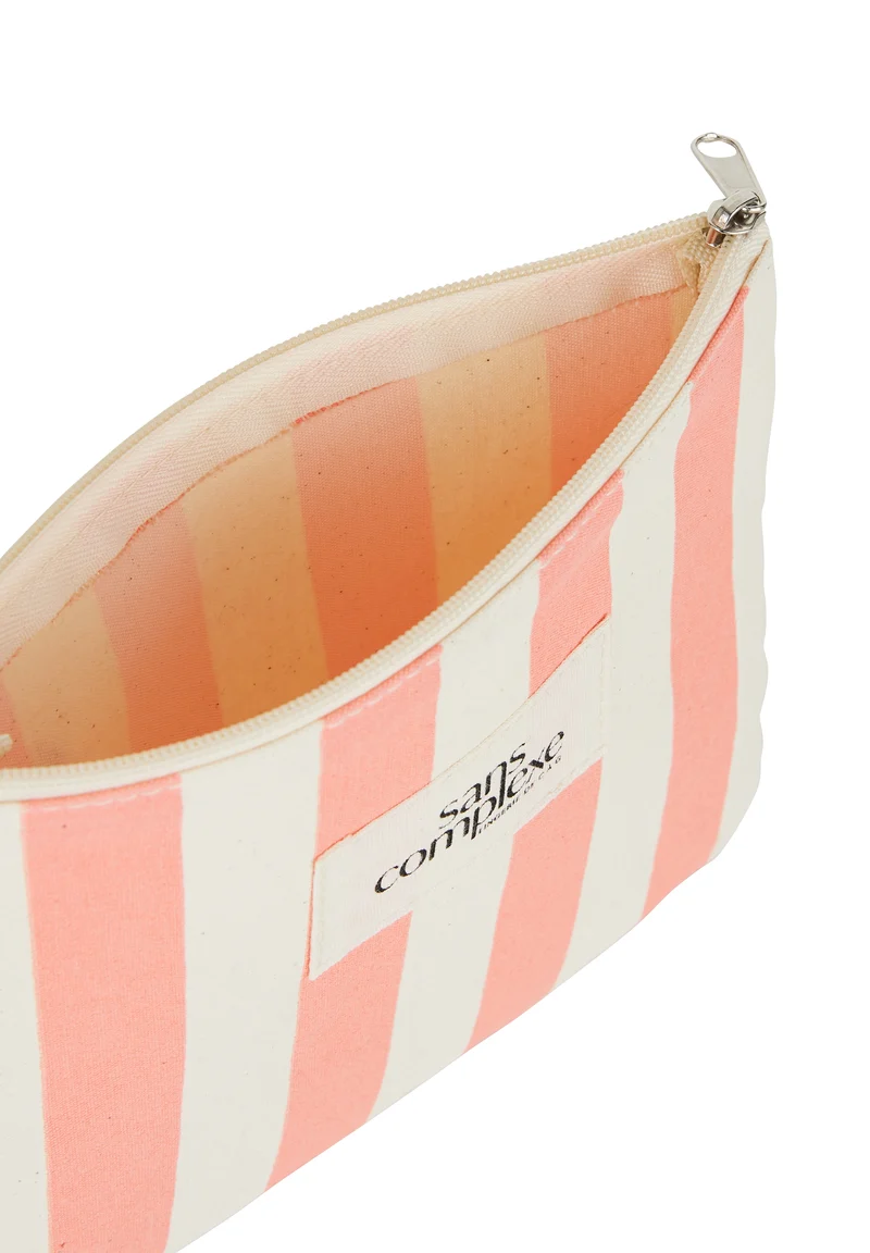 Trousse Rayée Rose et Blanc