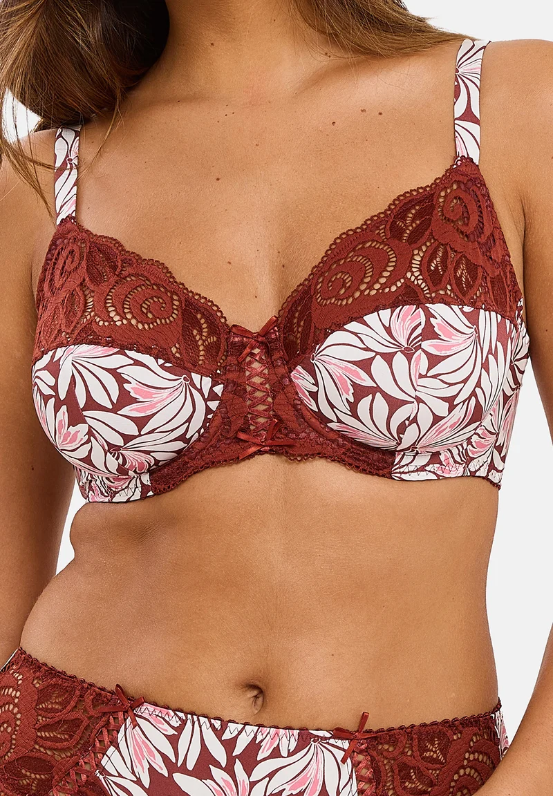 Soutien-gorge emboîtant Amélie Print Imprimé Floral Rouge Cabernet