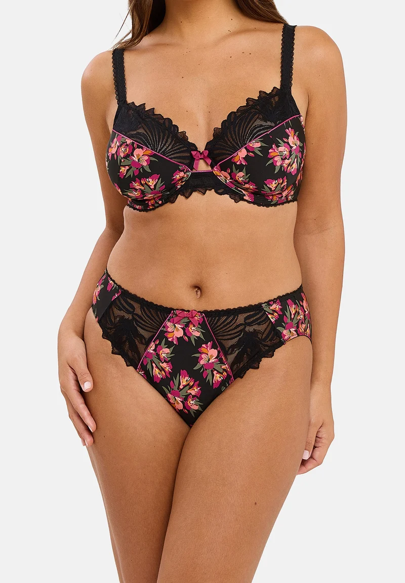 Soutien-gorge emboîtant Oriane Bouquets Noir & Rose