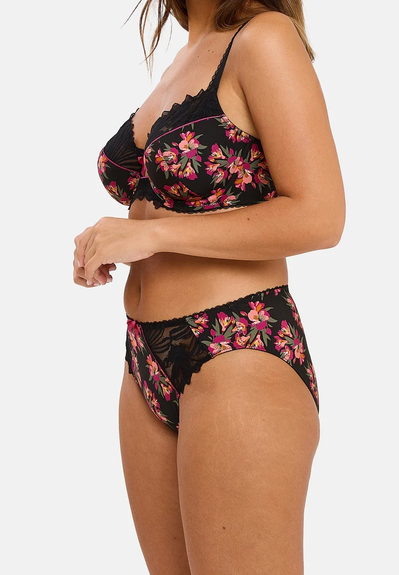 Soutien-gorge emboîtant Oriane Bouquets Noir & Rose