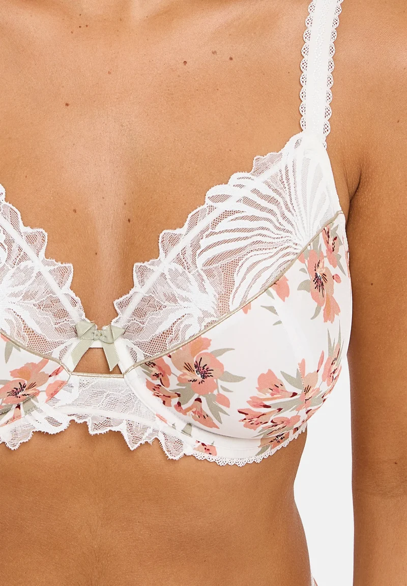 Soutien-gorge emboîtant Oriane Bouquets Blanc & Vert