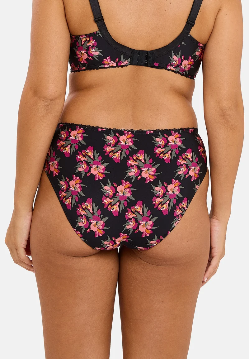 Slip Oriane Bouquets Noir & Rose