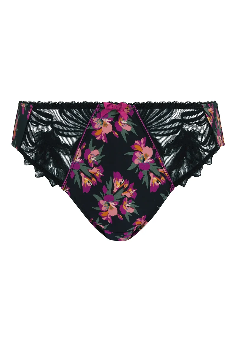 Slip Oriane Bouquets Noir & Rose