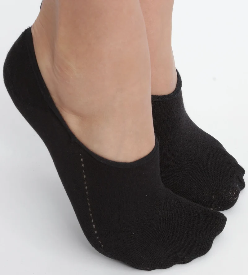 Socquettes courtes femme spécial baskets en coton Noir Dim Invisifit