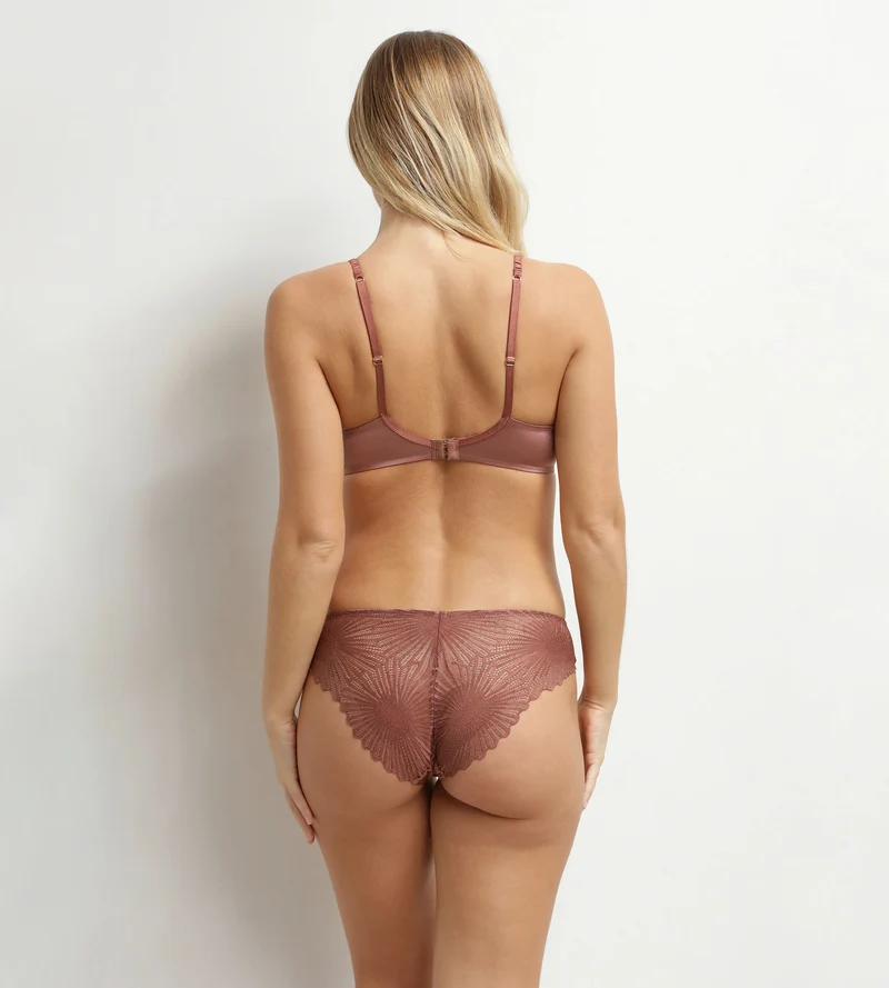 Soutien-gorge balconnet à armatures en dentelle Marron Chocolove