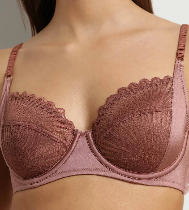Soutien-gorge full cup à armatures en dentelle Marron Chocolove
