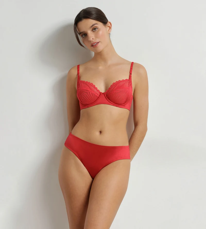 Soutien-gorge full cup à armatures en dentelle Rouge Chocolove