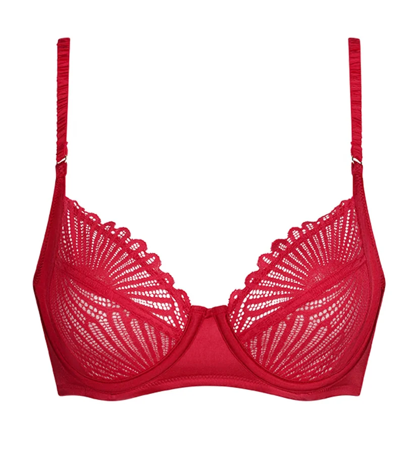 Soutien-gorge full cup à armatures en dentelle Rouge Chocolove