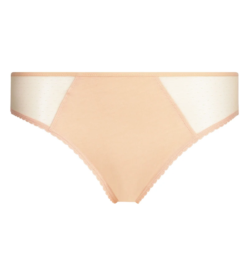 Culotte femme microfibre et tulle plumetis Abricot Generous Coton Bio
