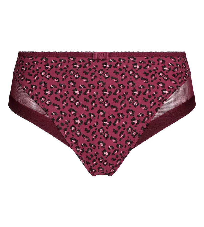 Culotte femme microfibre et tulle rouge marron Dim Generous