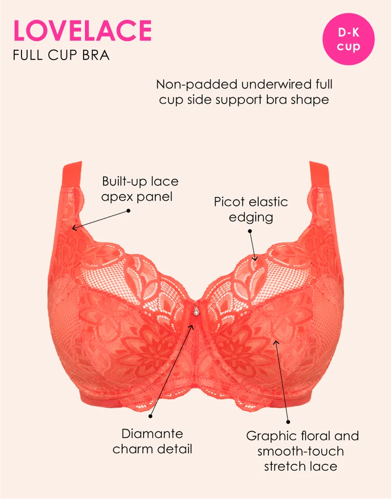Curvy Kate Lovelace Full Cup Side Support Bra Coral