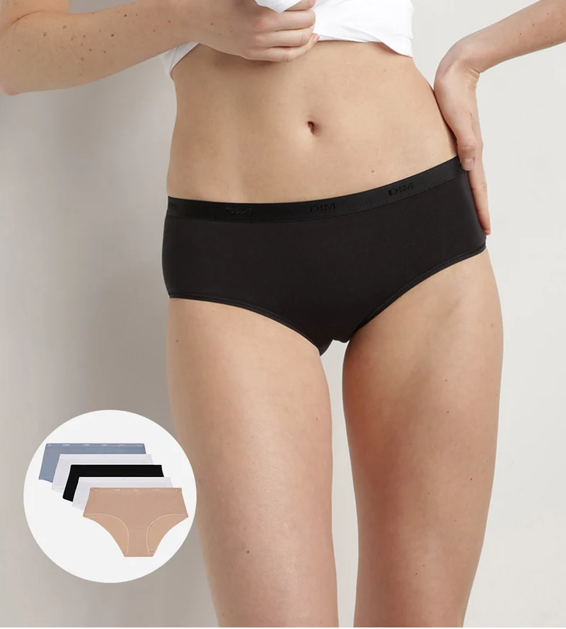 Lot de 5 boxers pour femme en coton stretch Les Pockets Ecodim