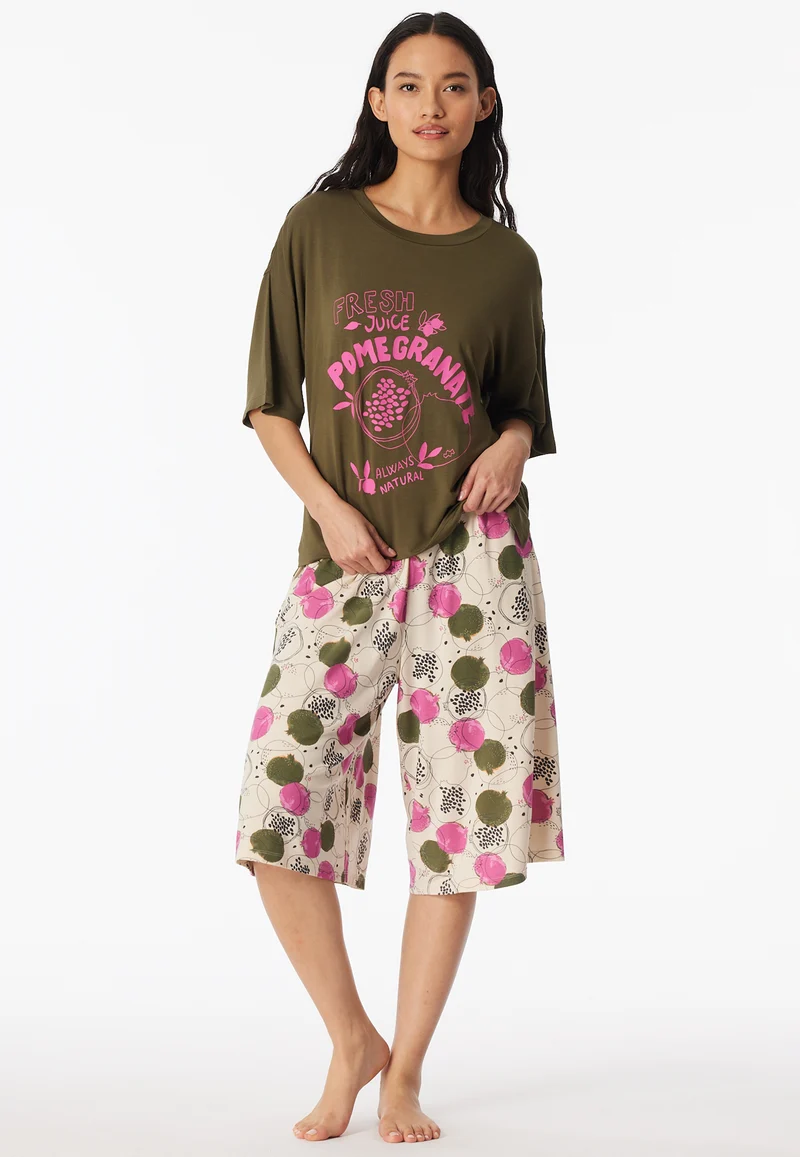 Schlafanzug 3/4-lang Bunt gemustert - Casual Fashion