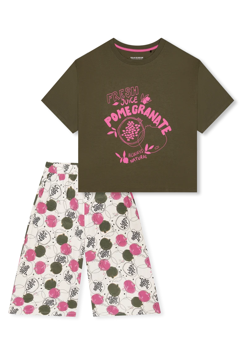 Schlafanzug 3/4-lang Bunt gemustert - Casual Fashion