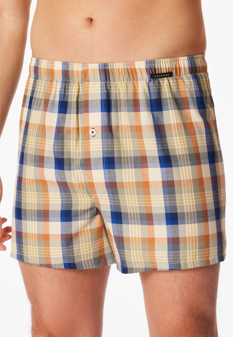 Boxershorts mit Knopfleiste 2er-Pack Bunt kariert - Boxershorts Multipacks